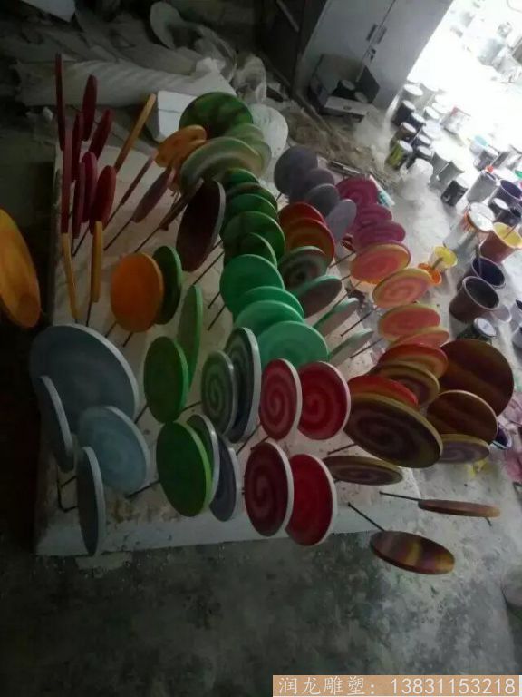 棒棒糖雕塑制作廠(chǎng)家 玻璃鋼糖果雕塑